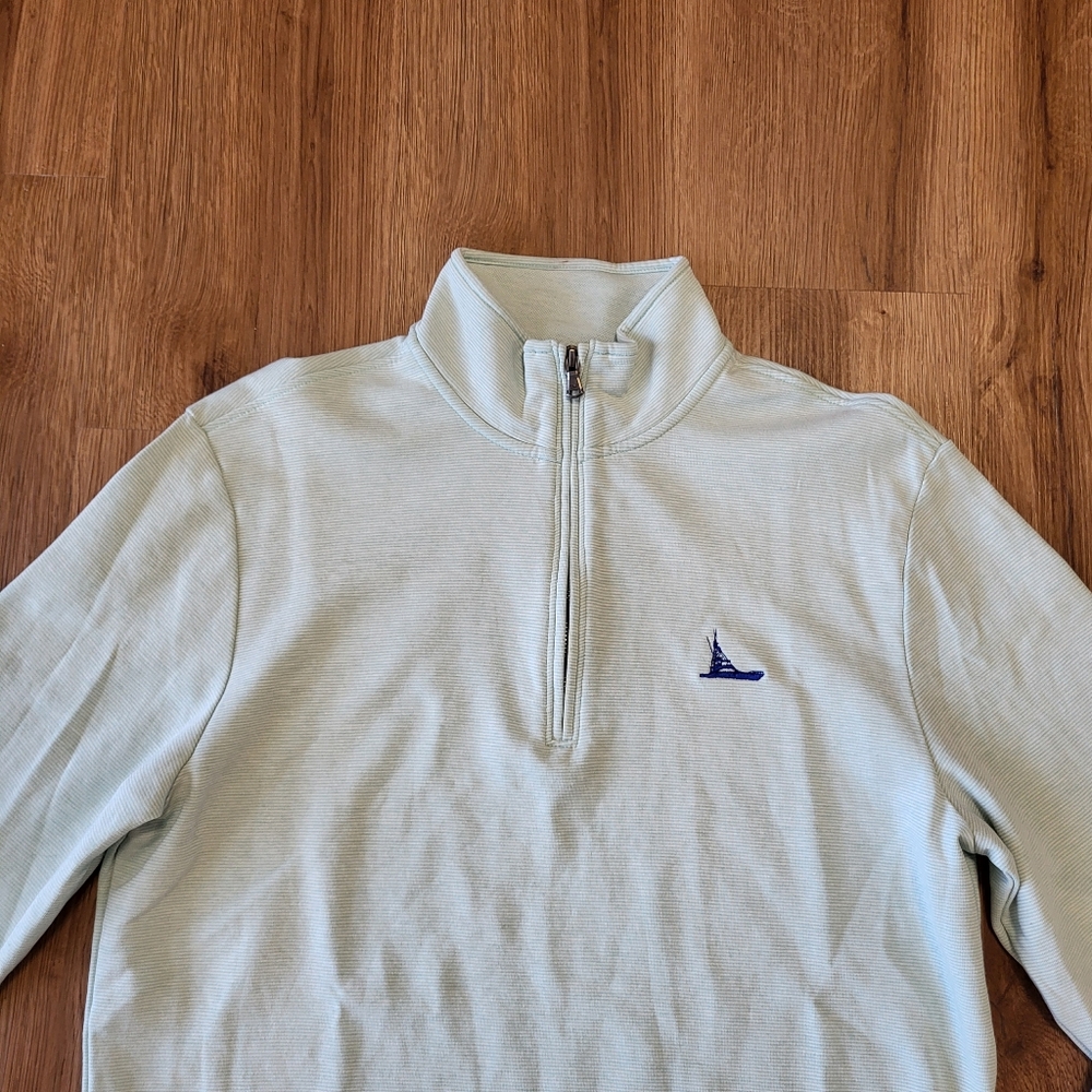 Vineyard Vines Saltwater Quarter Zip Pullover Sweater Teal‎ Aqua Men's Medium - Picture 9 of 10